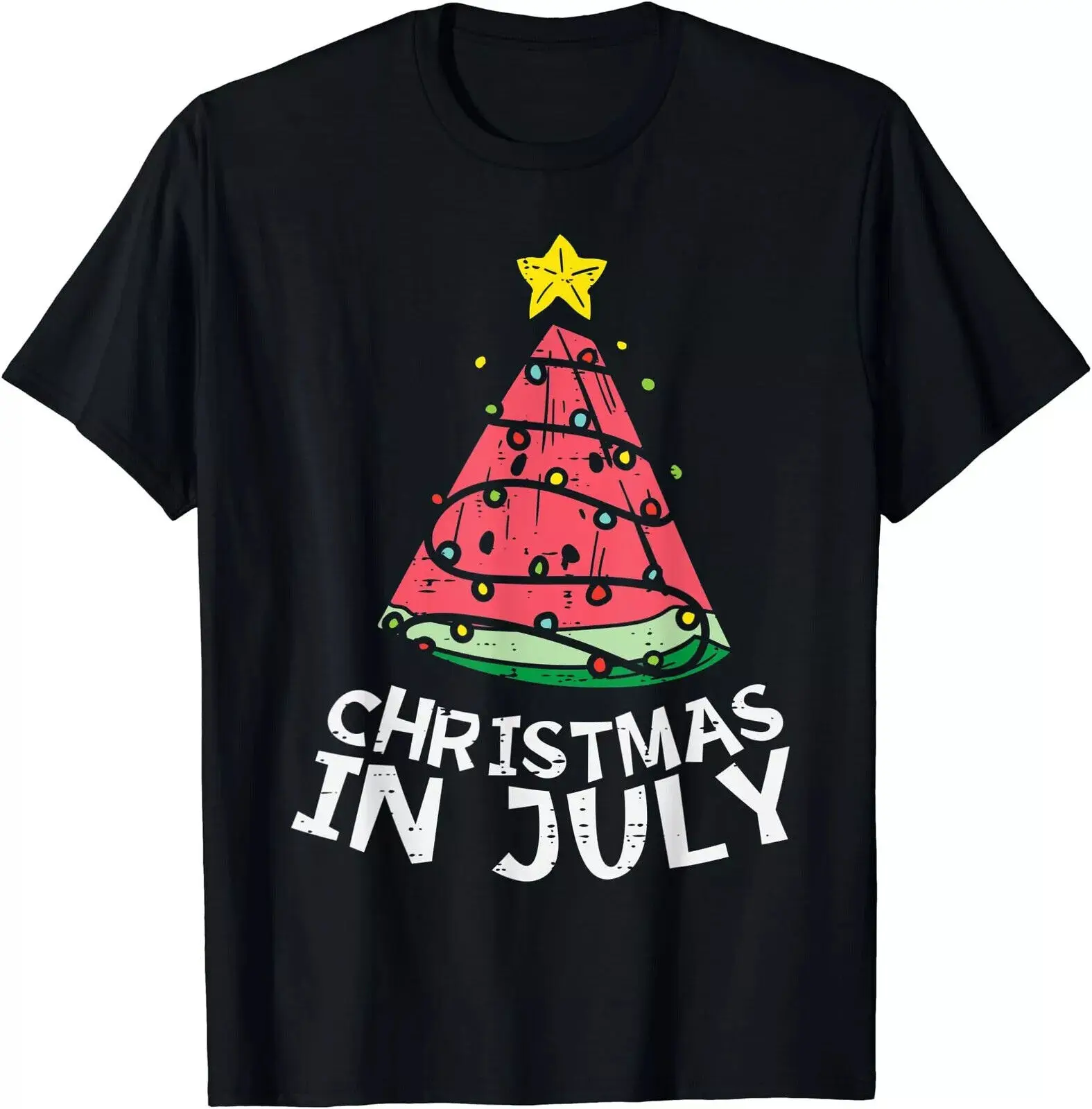 

Christmas In July Watermelon Xmas Tree Summer Men Women Kids T-Shirt