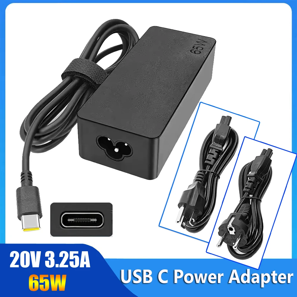 Home Office Charger Adapter For Laptop USB C Interfere 3.25A 20V 65W Type C Power Charger Adapters For Lenovo ThinkPad