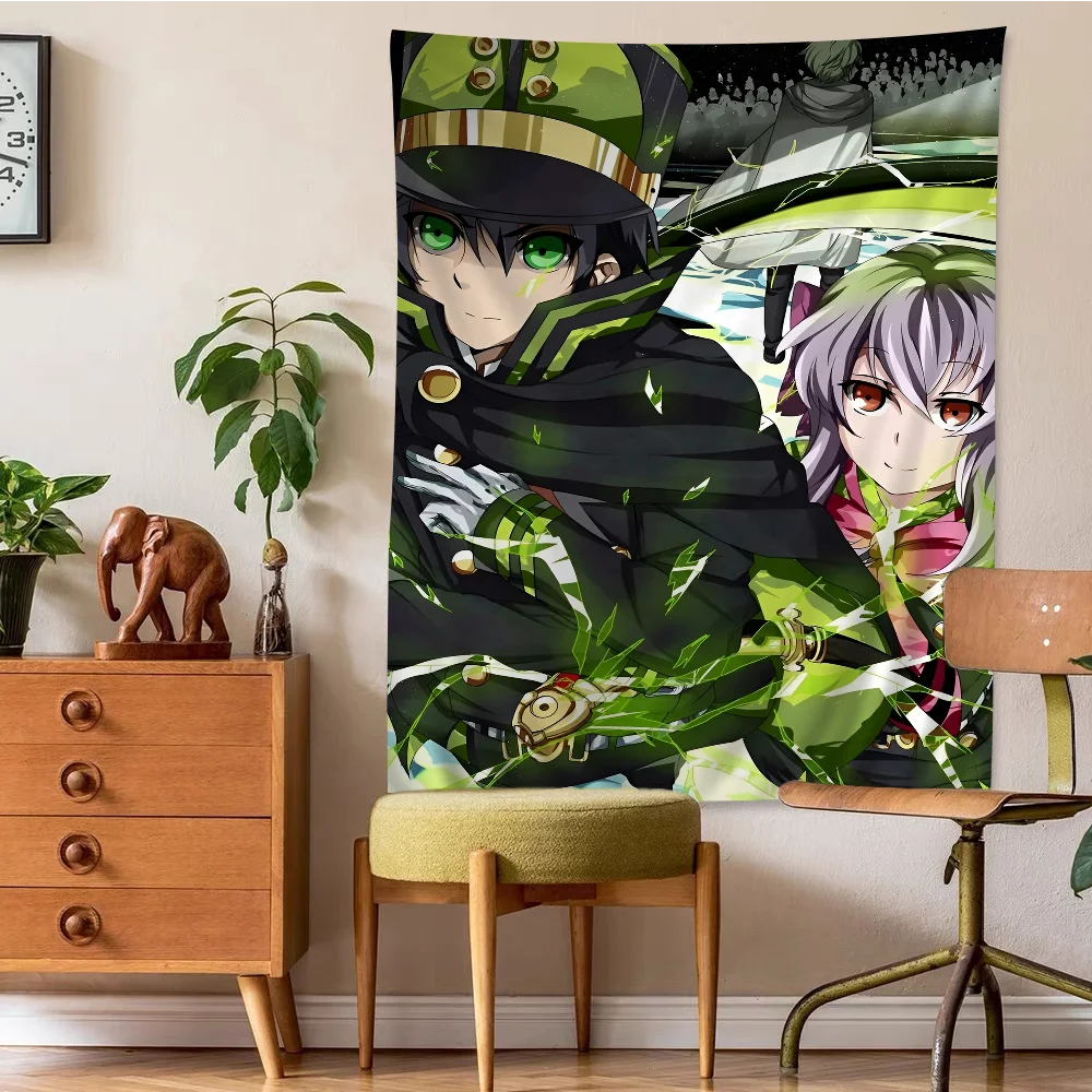 S-Seraph Of The End Anime Tapestry Indian Buddha Wall Decoration Witchcraft Bohemian Hippie Wall Hanging Sheets