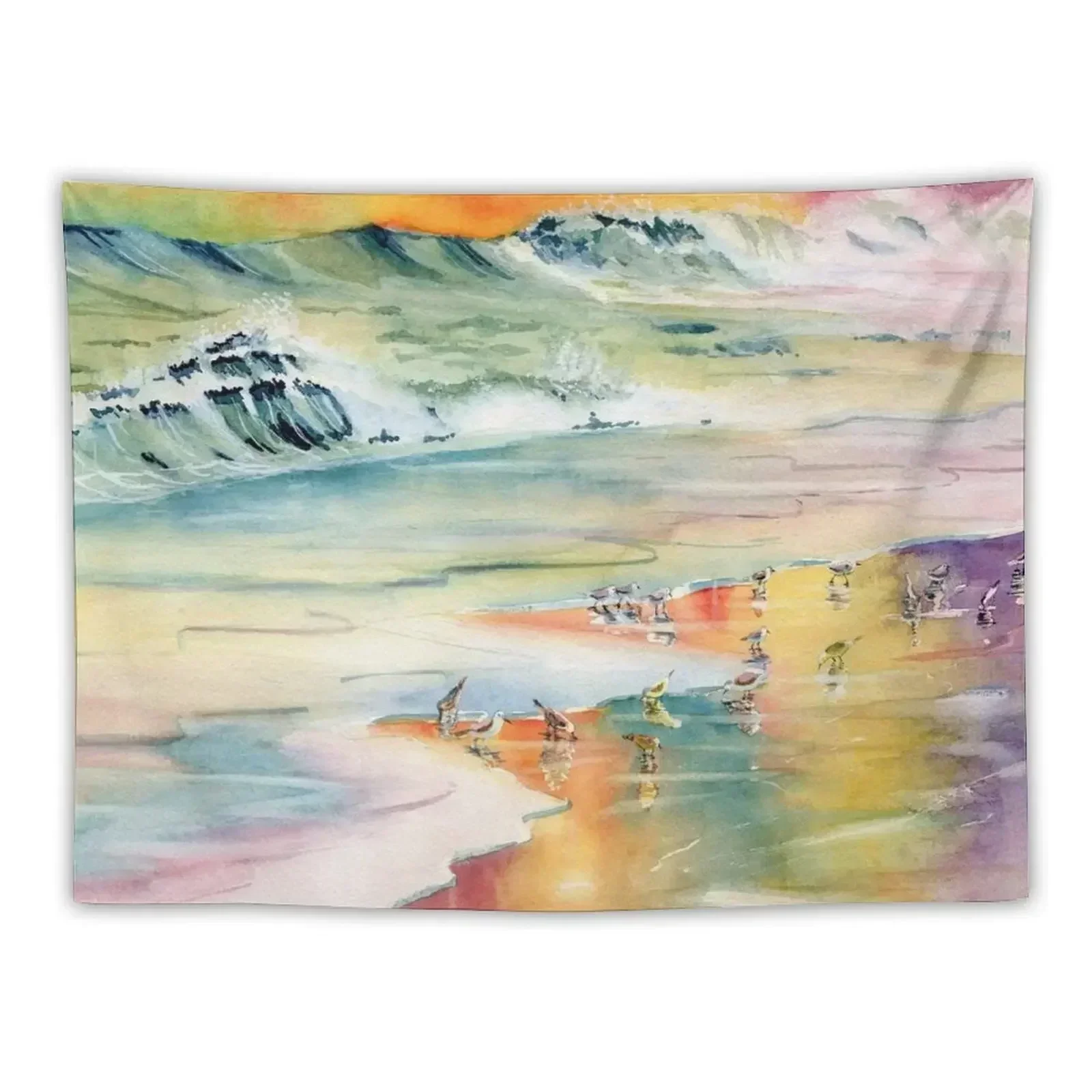 

Shoreline Watercolor Tapestry Room Design Wall Deco Room Decorating Aesthetic Decor For Room Tapestry
