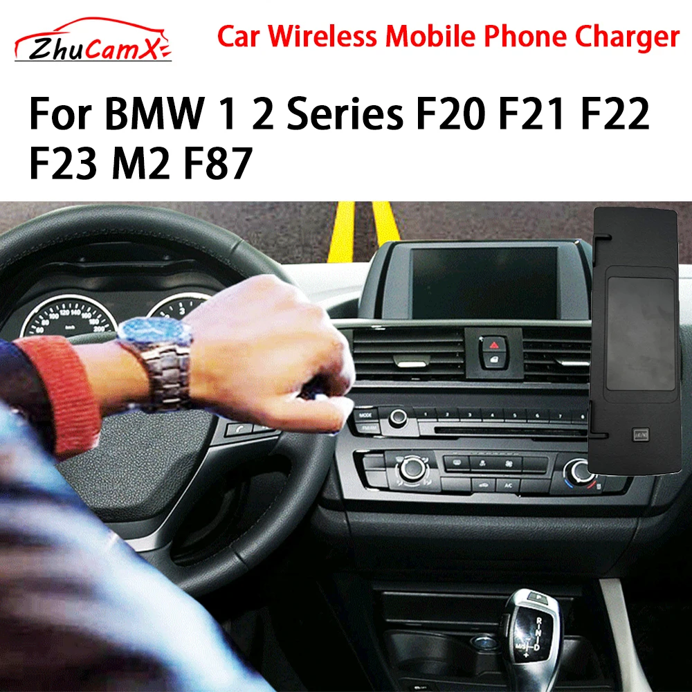 Car Wireless Mobile Phone Charger Center Console Storage QI 18W iPhone fast charge for BMW 1 2 Series F20 F21 F22 F23 M2 F87