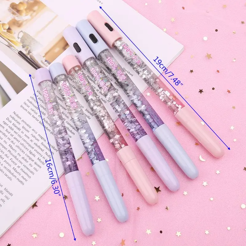 LED 다채로운 액체 유사 0.5mm 볼펜 마술 지팡이 학교 문구 O