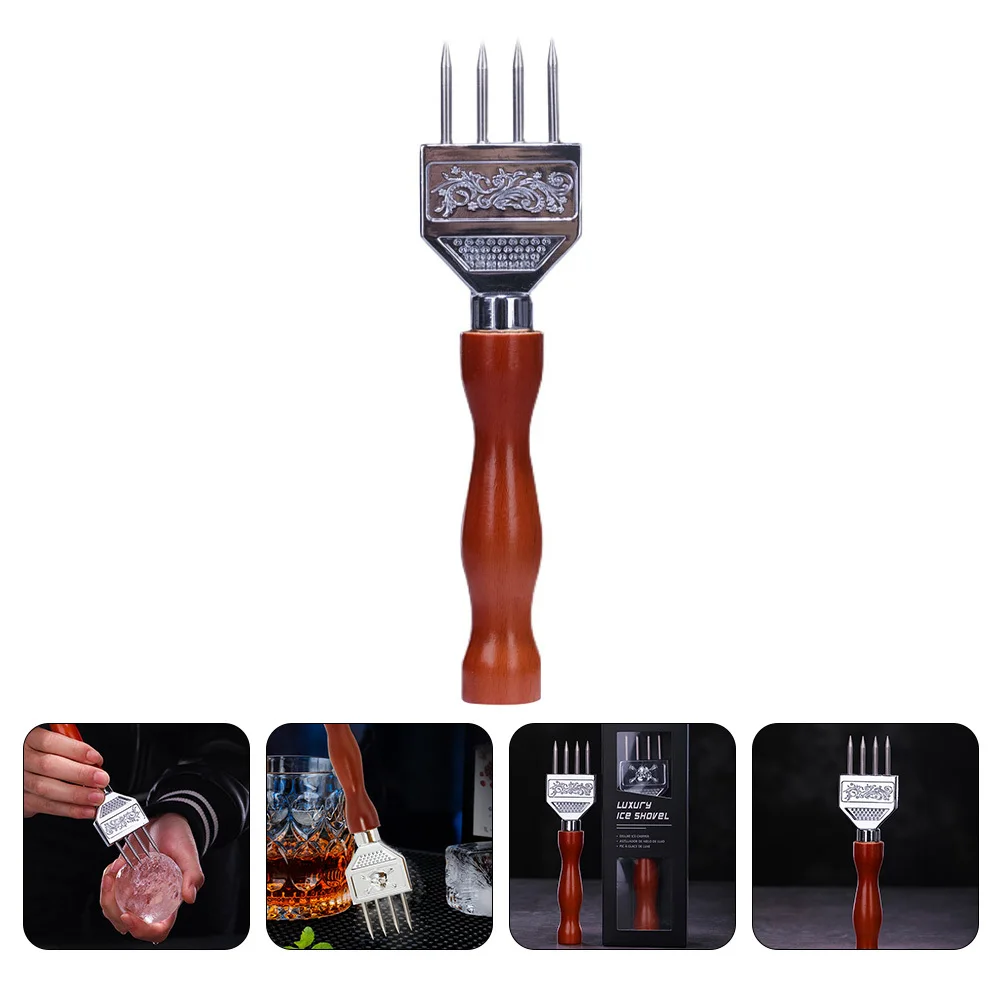 

1Pcs Stainless Steel Ice Breaker Wood Handle Japanese Style Ice Pick Bartender Tool for Cocktail Mixing Bar Pick