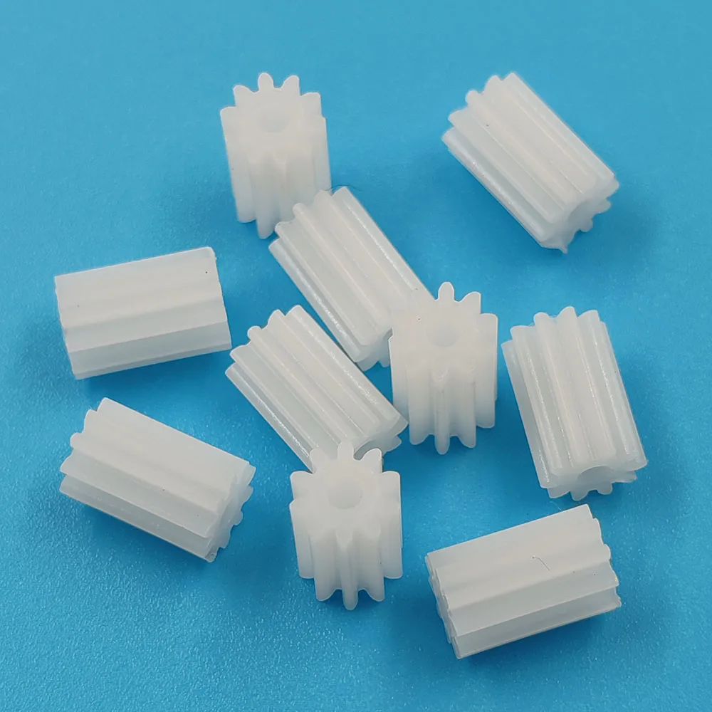 102A 0.5M Long Spur Gear Modulus 0.5 10 Tooth Plastic Gear Motor Fitting Toy Accessories 10pcs/lot