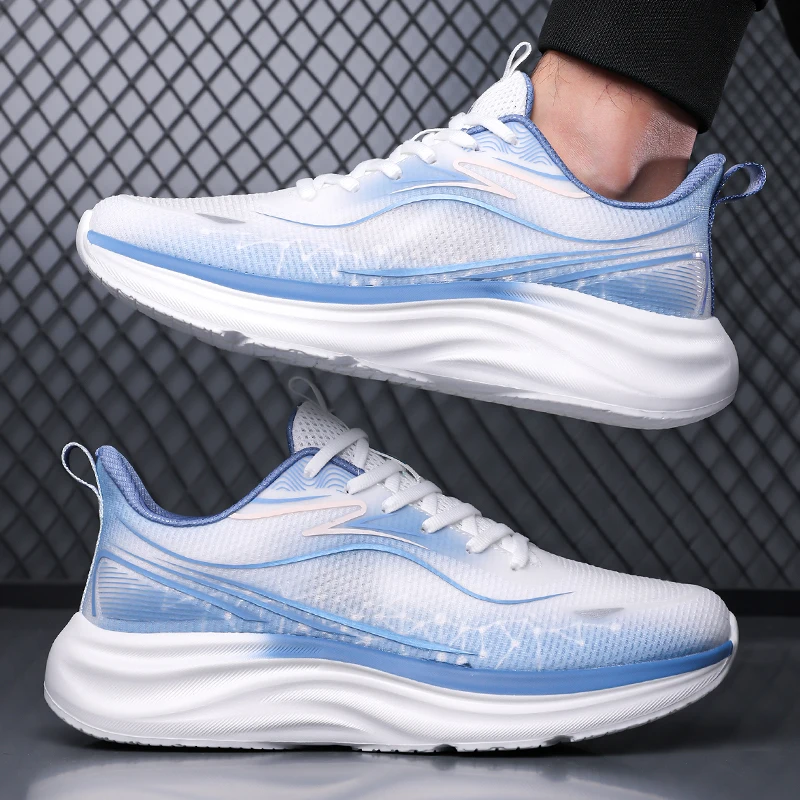 

Мужские кроссовки для бега с амортизацией, нескользящие, дышащие, для тренировок и соревнований, легкие, сетчатые, для бездорожья