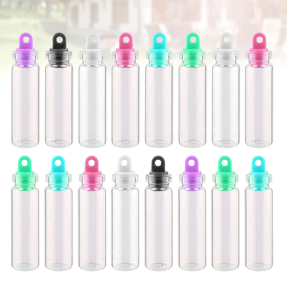 

50Pcs Small Mini Glass Wish Bottles Clear 11x35mm Wooden Cork Drift Bottles for Message Pendant Decoration Gift