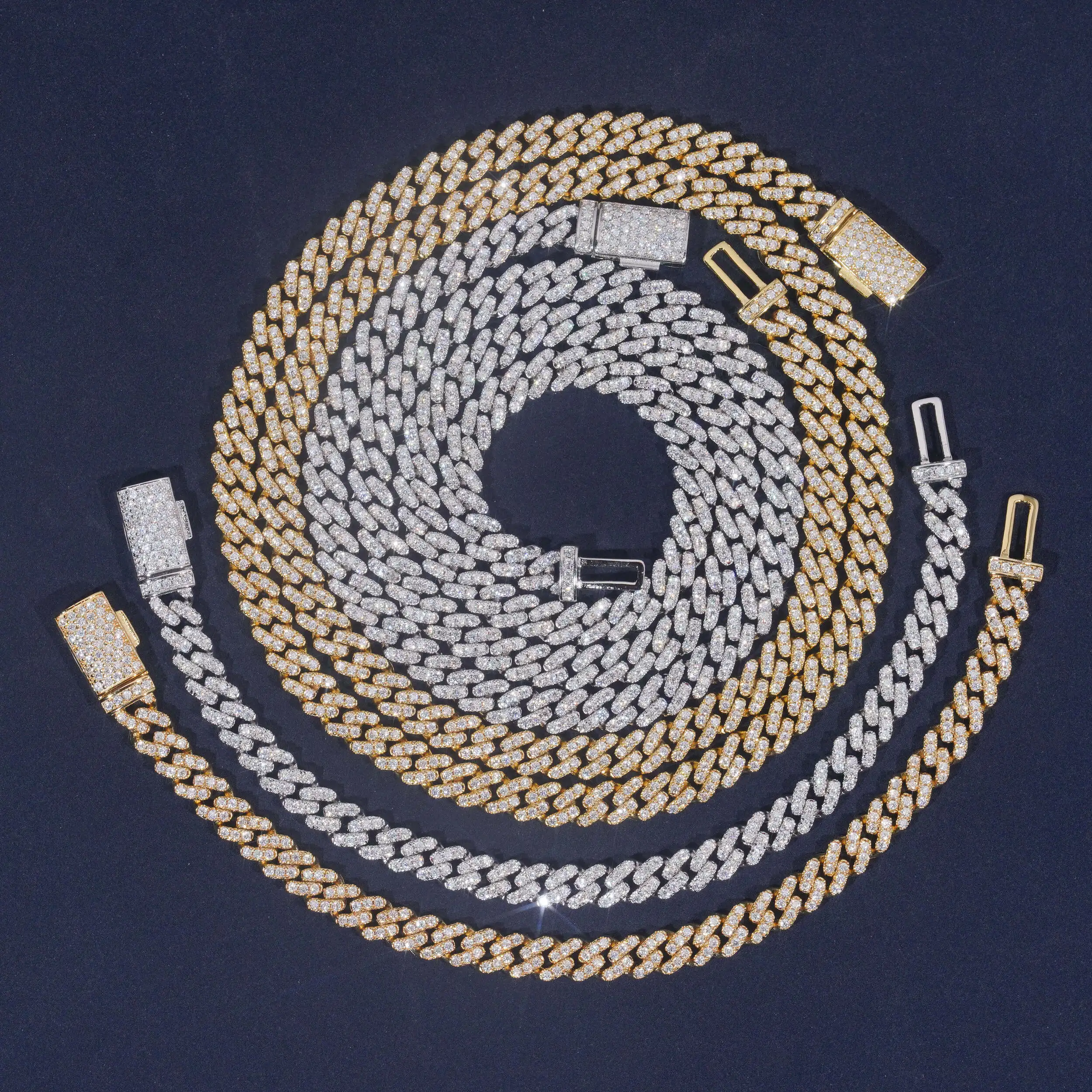Price Cheap 6MM Small Size Cuban Necklace 925 Sliver Gold Plated GRA Moissanite Pass Diamond Tester Cuban Link Chain Fast Ship.