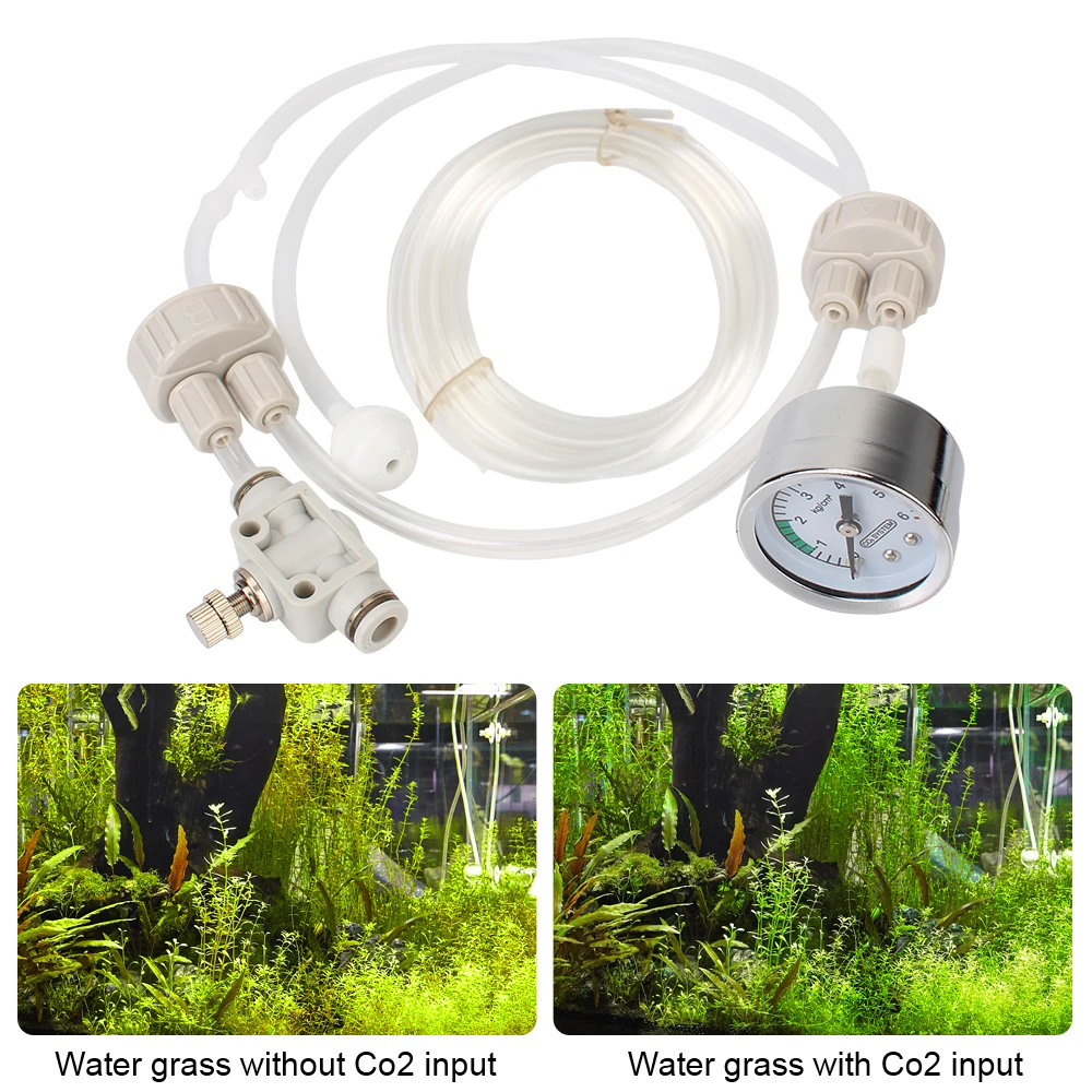 With Pressure Air Flow Device DIY CO2 Valve Diffuser CO2 Generator System Kit For Fish Tank Water Grass Aquarium Supplies