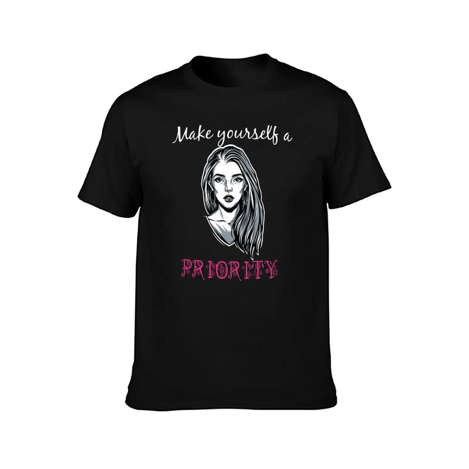 make yourself a priority women empowerments movement T-Shirt Basic Solid Color Casual Tee Shirt T-Shirt