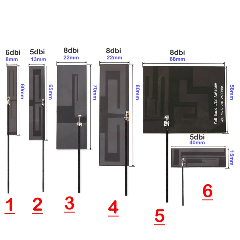 Imagem -02 - Placa Flexível de Banda Completa Fpc Antena Interna Patch 4g 8dbi High Gain Singal Booster Amplificador 7002700m para Nb-iot Gsm868 Pcs