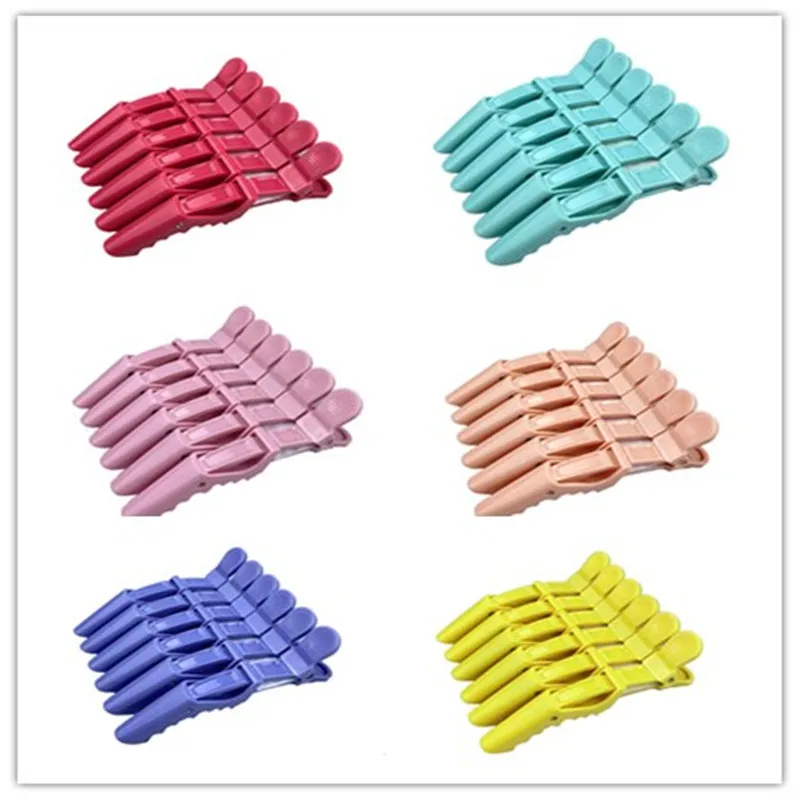 

6Pcs Alligator Hair Clips Pro Salon Hairdressing Clamps Clips Rubber Hair Sectioning Clip Crocodile Hairpin Styling Accessories