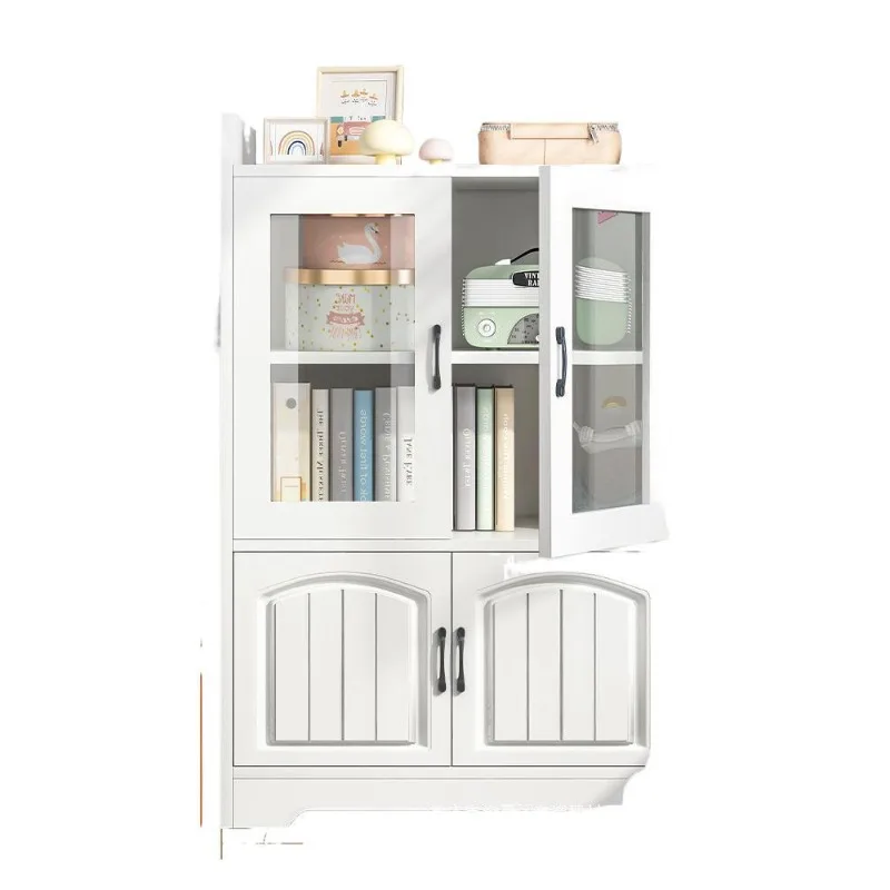 

Glass dustproof bookshelf student floor storage simple living room