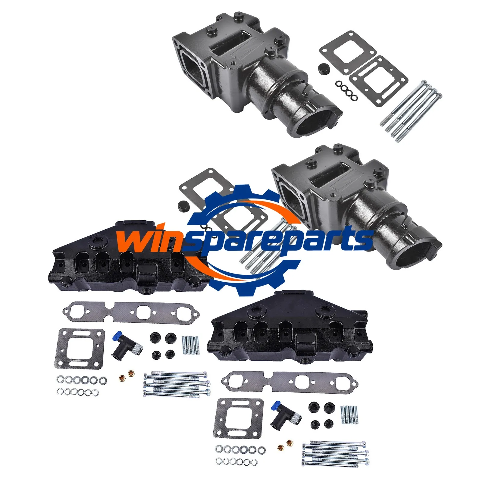 4x Manifold Riser Combo Kit For MerCruiser 85–02 MerCruiser 175 44354A13 99746A8