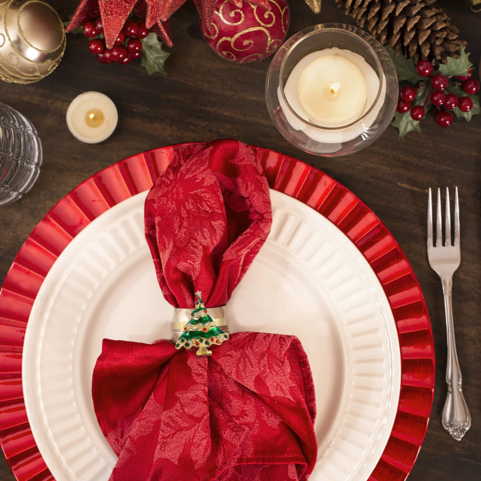 

4Pcs Deer Head Napkin Buckles Stunning Detailed Workmanship Versatile Elegant Look Perfect for Festive Dining Christmas Table