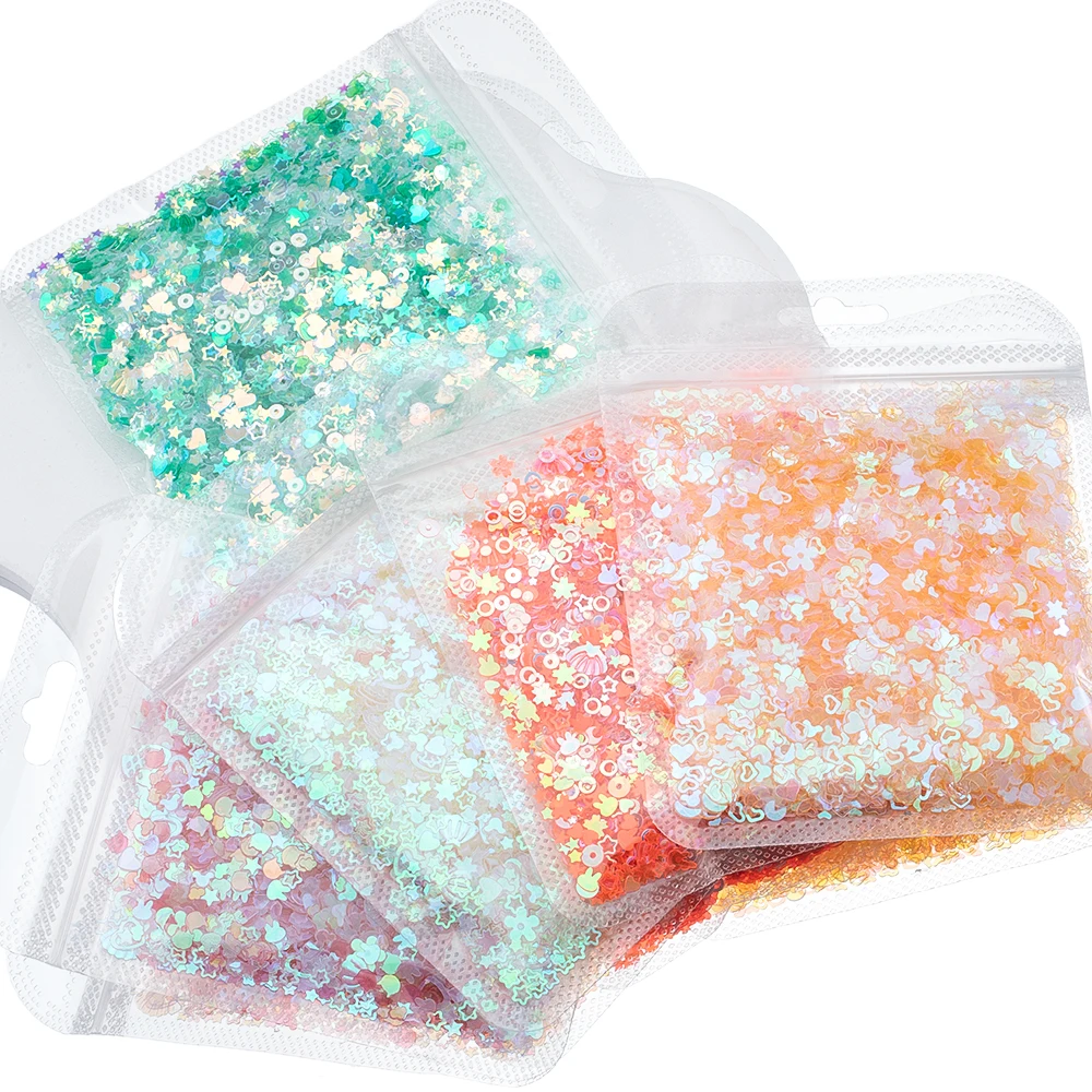 20gram 3-6mm Mixed Glitter Sequins Epoxy Resin Filler Material for DIY Jewelry Making Resin Mold Filling Nail Beauty Decorations