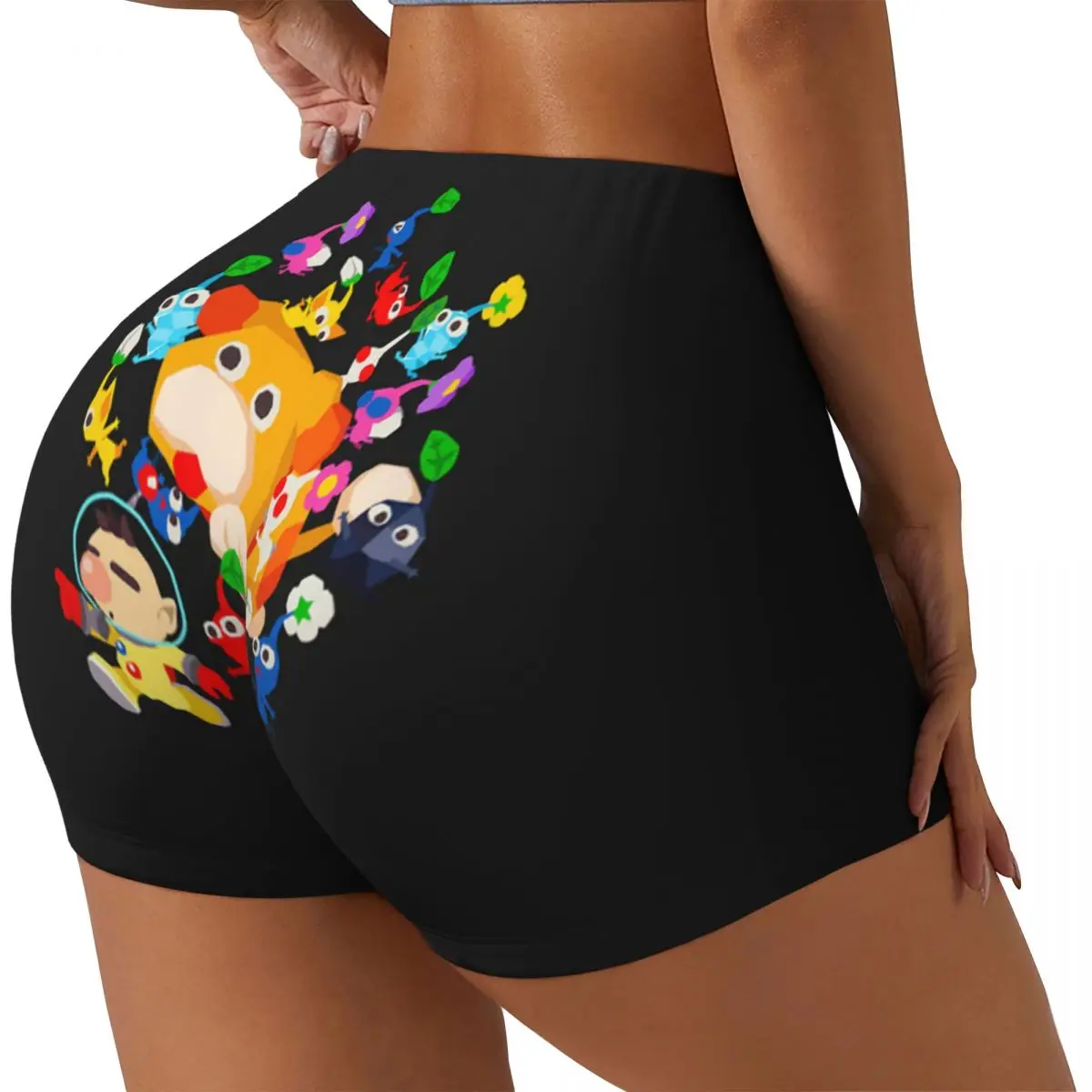 Custom Game Pikmin 4 Print Cartoon Gym Volleyball Biker Shorts for Women Workout Yoga Shorts