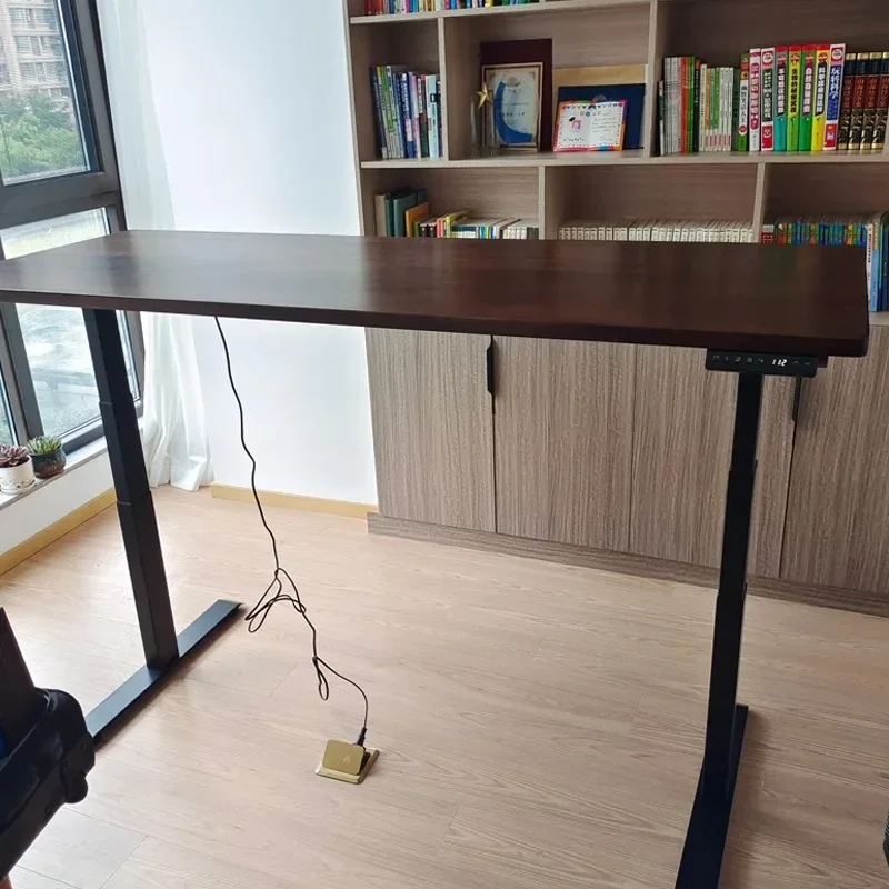 Walnut Electric Lifting Office Computer Desk