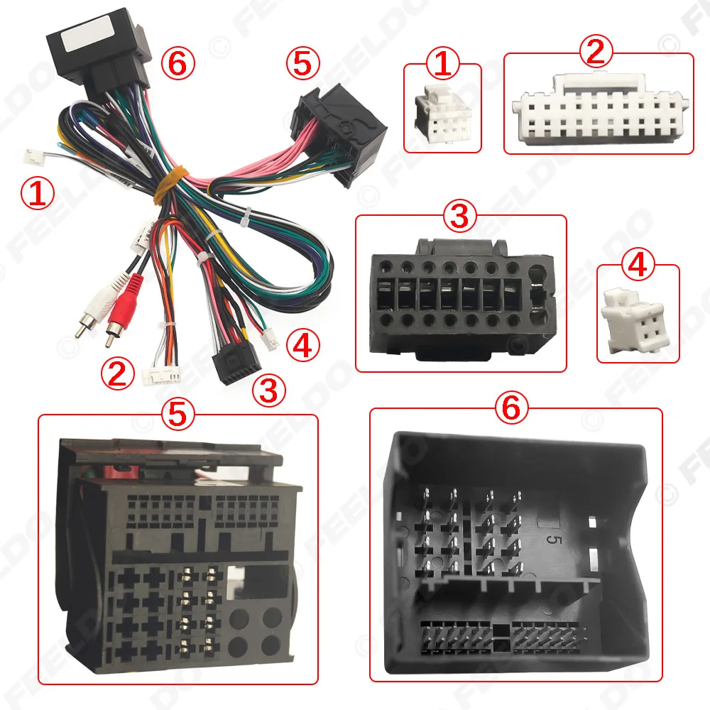 FEELDO Car 16pin Power Cord Wiring Harness Adapter For Renault Koleos (HY;2008-2012) Installation Head Unit