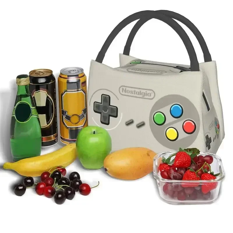 

Retro Video Game Turbo Controller Insulated Lunch Tote Bag for Women Gamer Lover Resuable Thermal Cooler Food Lunch Box