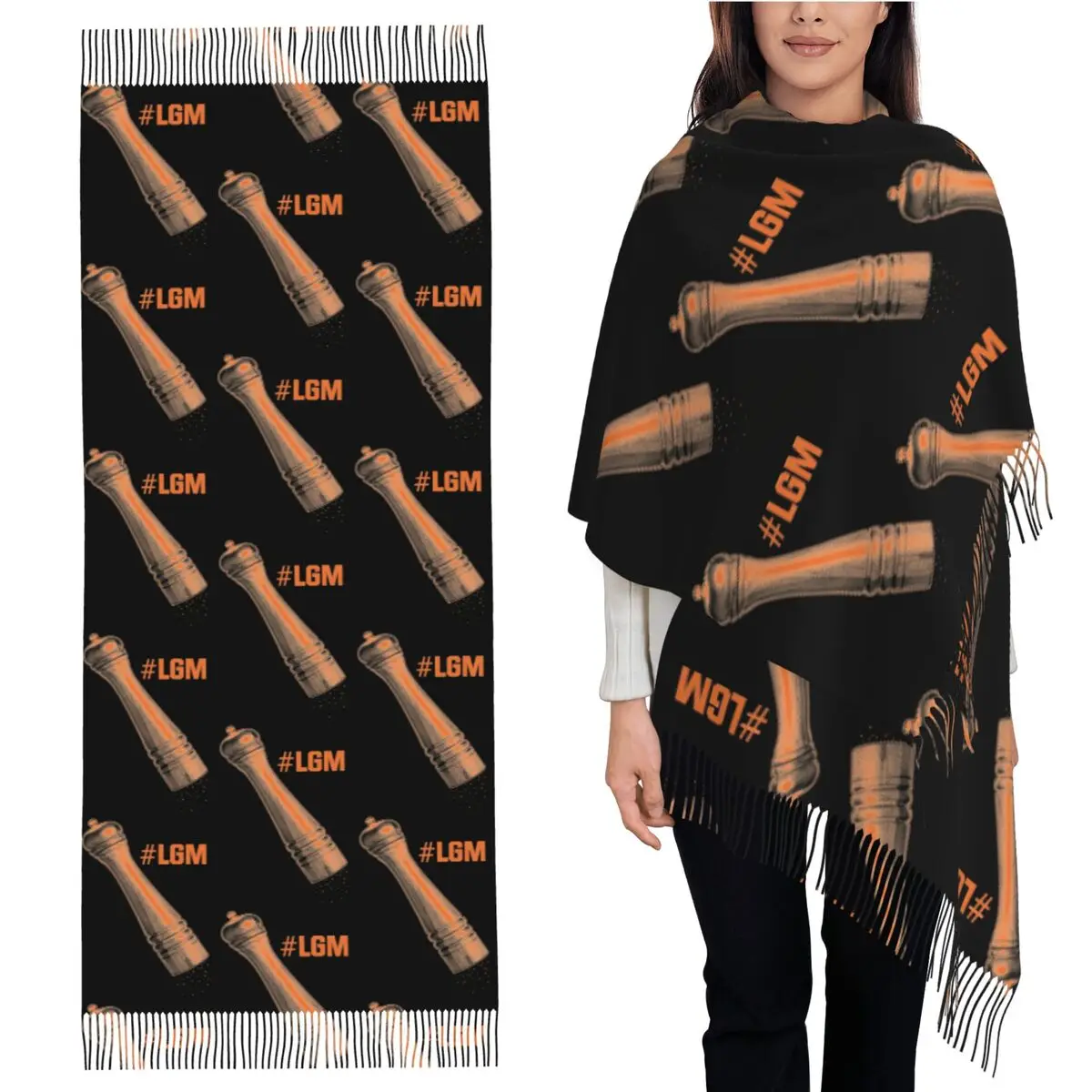 

Шарф Mets Pepper Grinder, шарфы с кисточками, женские мягкие теплые шали и накидки, длинная осенне-зимняя шаль