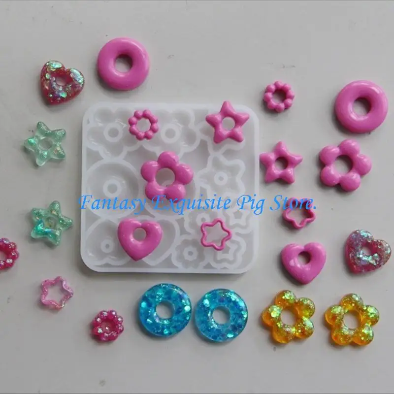 

Устровая украшения HXBF Силиконовая плесень Сердце Звезда Цветочные украшения изготовление инструментов Серьговые формы, для и