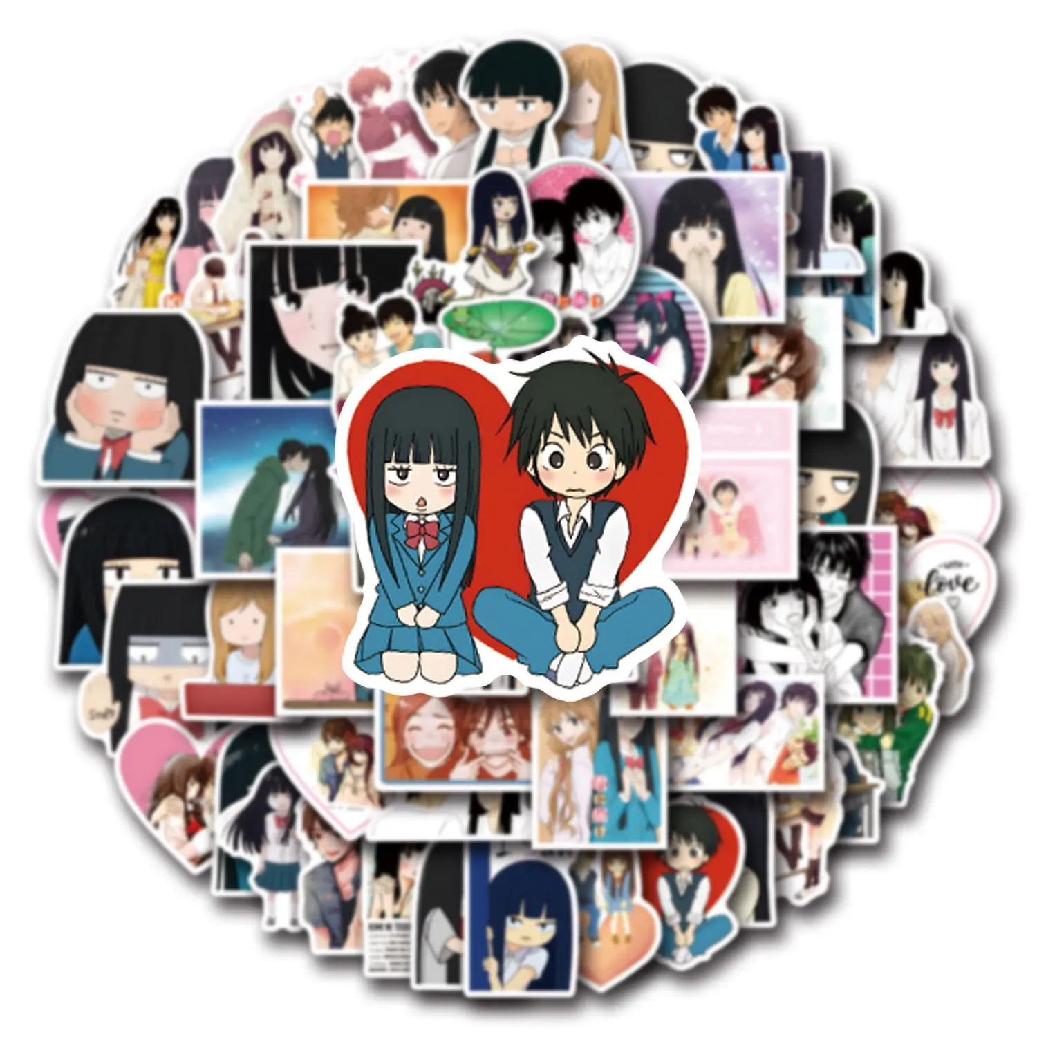 55Pcs 만화 Kimi Ni Todoke 낙서 스티커 DIY 가방 전화 수하물 스케이트 보드 방수 데칼 어린이 장난감