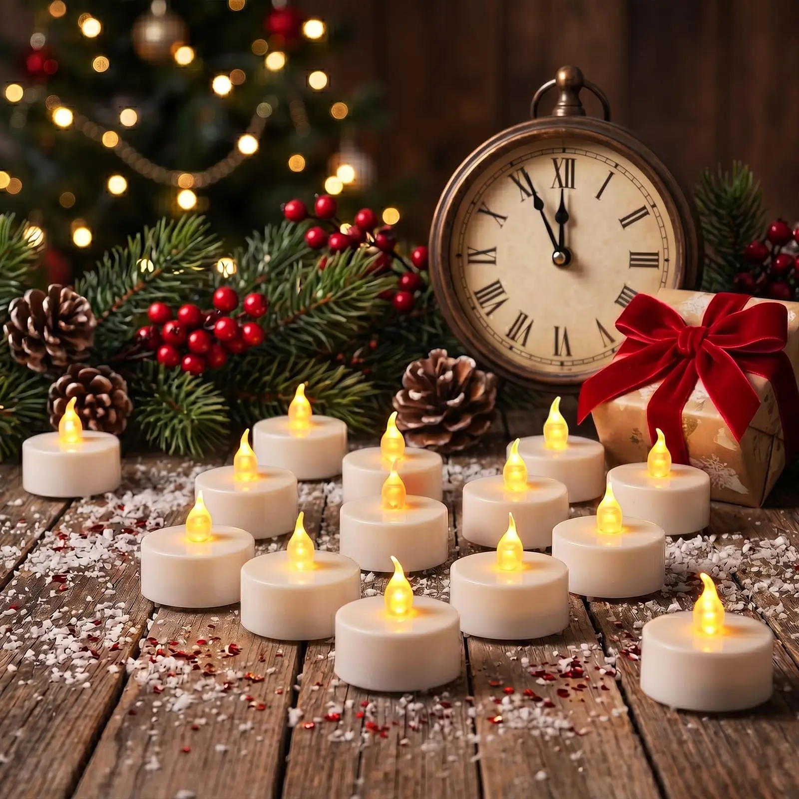 Flameless Tealight Candles 12/24Pcs Batteries Included  Flickering Bright Warm White or Yellow Light Realistic Led Tea Lights image 5