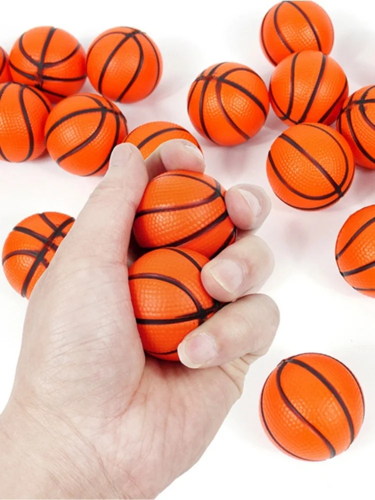 Bolas antiestrés de espuma para niños, juguetes de descompresión de baloncesto, suave, elástico, presión de ventilación, 12 piezas