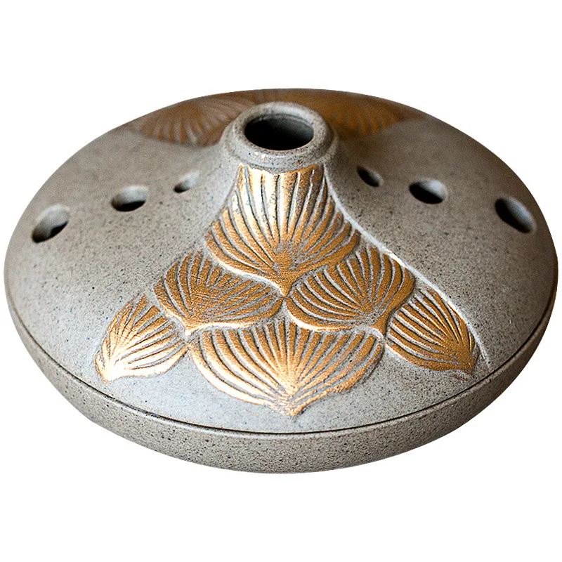 Creative zen lotus petal plate incense burner ceramics