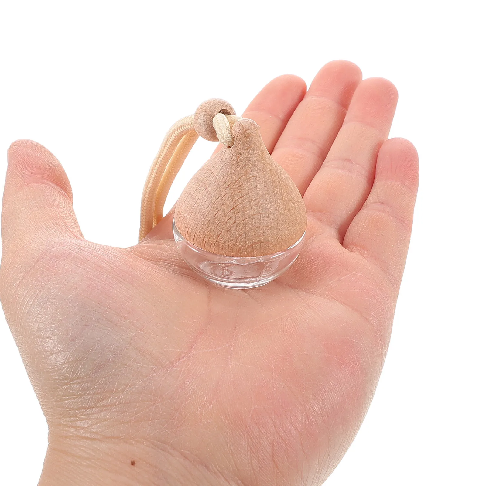 

3Pcs Hanging Car Air Freshener Waterdrop Design Refillable Glass Perfume Bottle with Wooden Cap Cute Air Freshener for Car Women