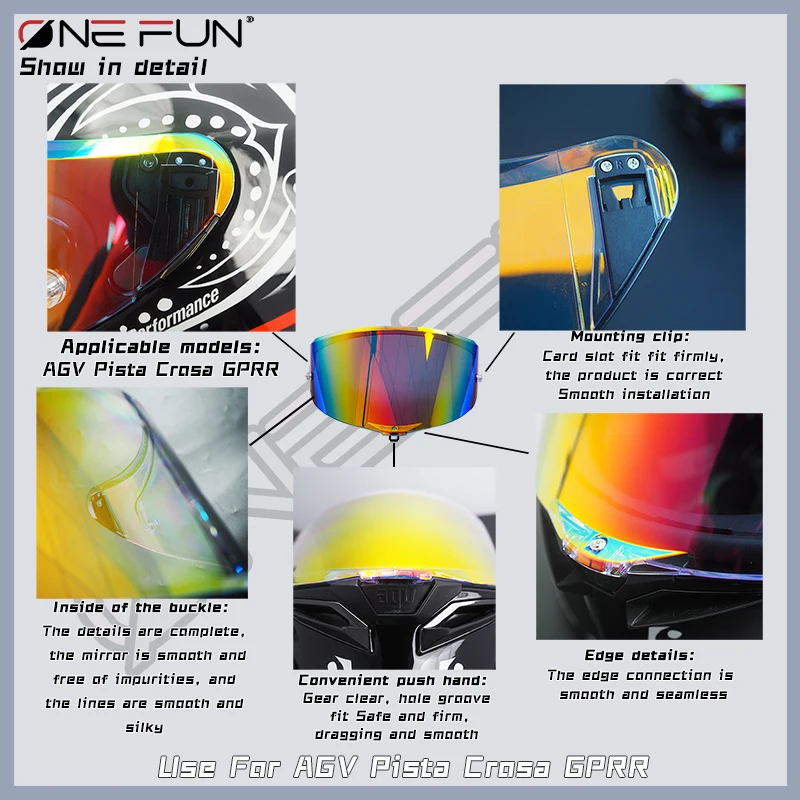 Photochromic Replacement Motorcycle Visor for AGV Pista GPR, Pista GPRR, CORSA R, RACE3 Helmet Shield Lens Anti-fog