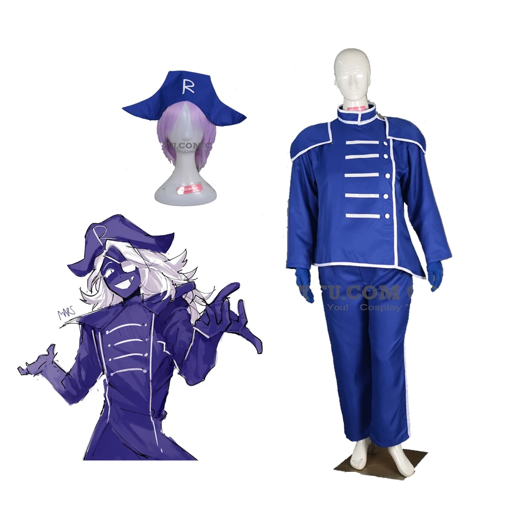 Game Deltarune Roulxs Kaard Cosplay Costume Roulxs Kaard Top Pants Full Set Adult Men Halloween Carnival Outfit