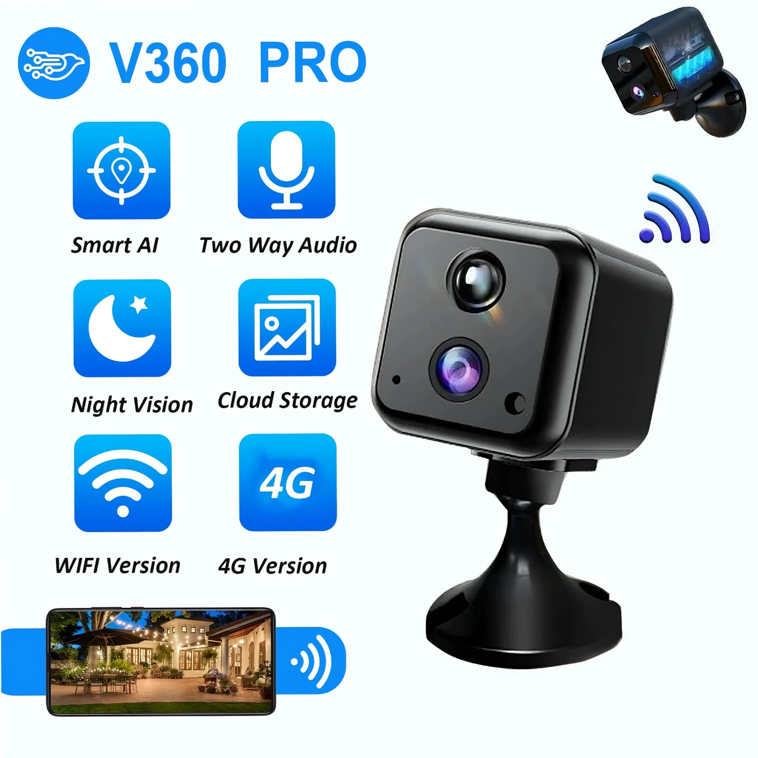 Mini câmera wifi ubox 5mp hd câmera ip de baixa potência 3000mah bateria cctv câmeras de segurança intercom detecção pir vigilância