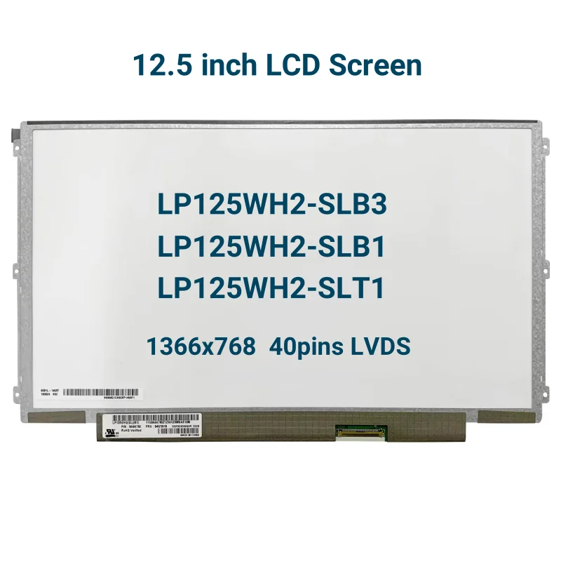 

ЖК-экран IPS 12,5 дюйма для LENOVO S230U K27 K29 X220 X230 LP125WH2 SLT1 SLB3 LP125WH2-SLB1 1366x768 40 контактов LVDS