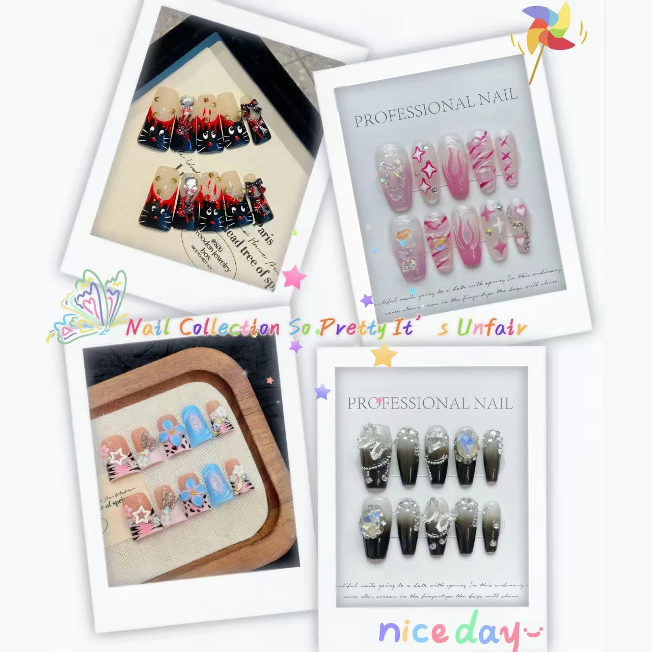 

10Pcs Pure Handmade Manicure Families who know… have been completely captivated by the vibe of these nails.