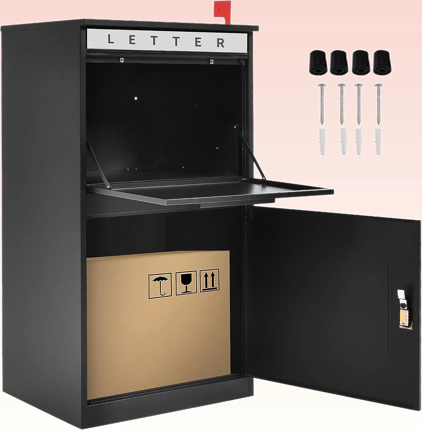 YITAHOME Large Parcel Drop Box with Coded Lock, 18.9x15x35.4in Anti-Theft Waterproof Delivery Box for Porch