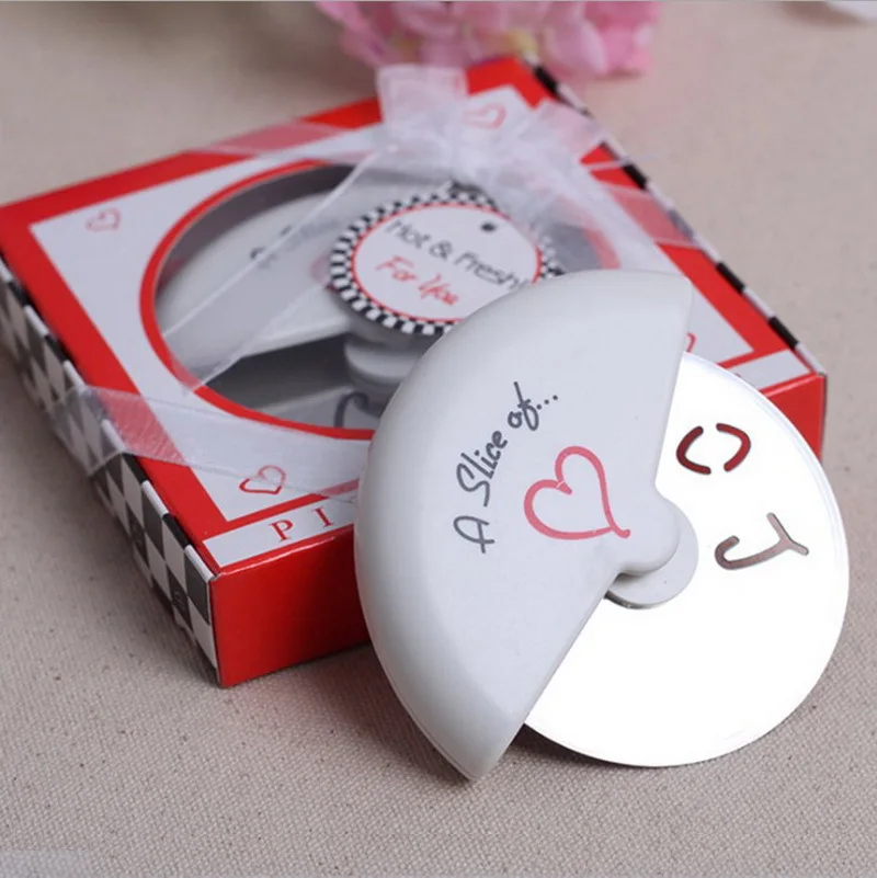 Free Shipping 5 sets Wedding Party Favor love Pizza Cutter Wheels, Practical Kitchen Gift Pizza Knife Slicers