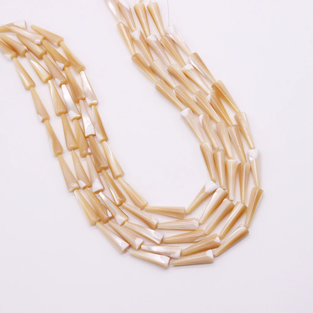 

Natural Shell Beads Cone-shaped Through-hole Mother of Pearl Shell Loose Beads for DIY Jewelry Making Necklace Charm Accessories
