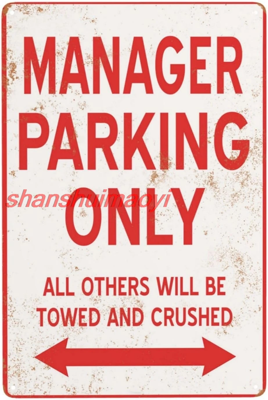 MANAGER Parking Only Metal Signs, Reserved Parking Aluminum Sign, Chic Vintage Streets Tin Signs, Retro Rusty Traces Pos ALIMAO