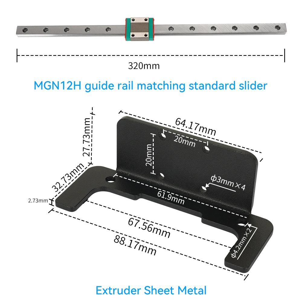 Imagem -04 - Kit de Conversão Atualização do Eixo x Trilho Guia Linear Peças para Impressora 3d Conversão para Elegoo Neptune e Pro Mgn12 Pro