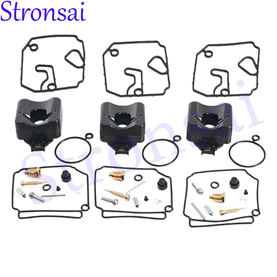 

3Sets 6H4-W0093-03 Carburetor Repair Kit for Yamaha Outboard 2 Stroke 40HP 50HP 6H4-W0093 Sierra 18-7767