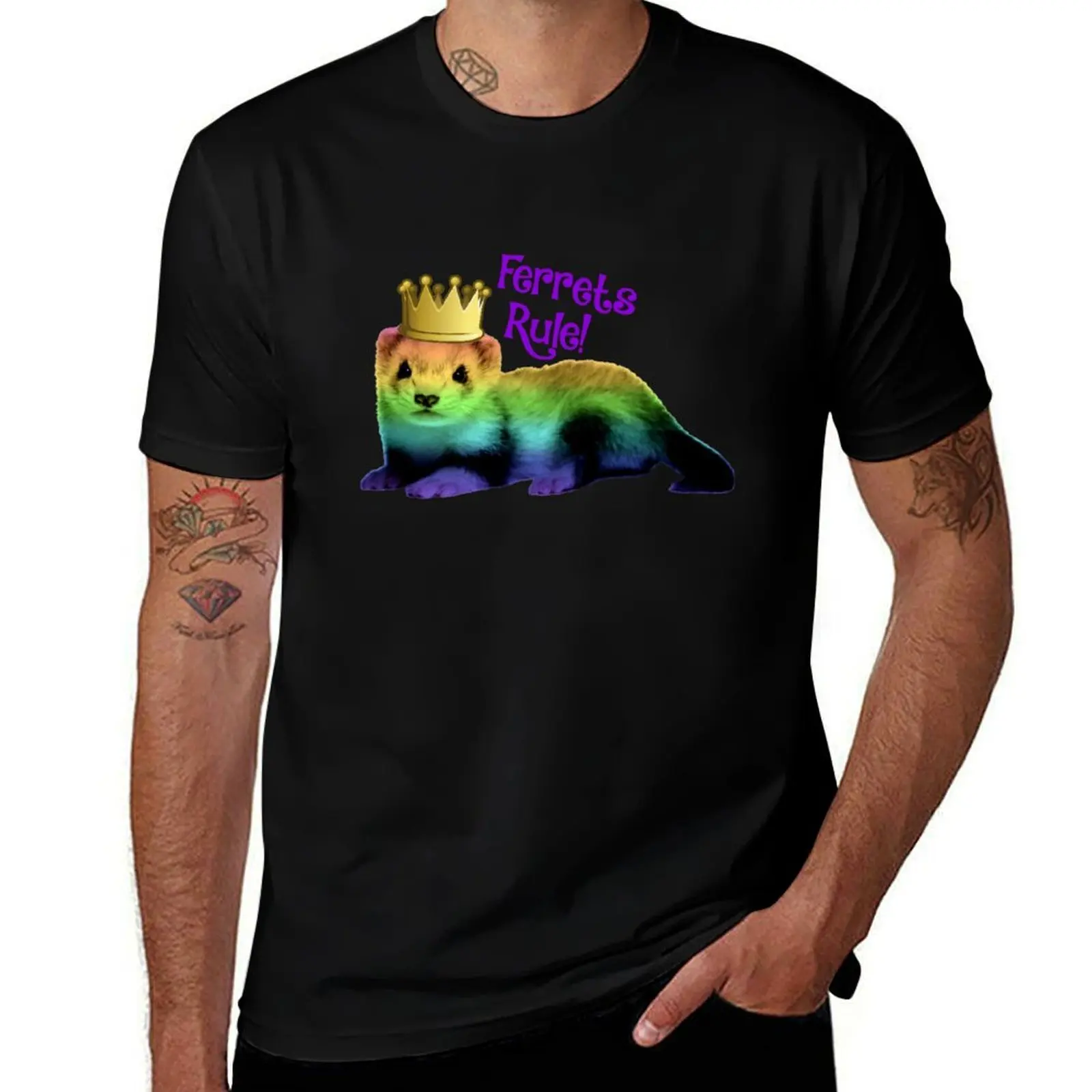 Ferrets Rule T-Shirt Soft Durable Cotton T-Shirt