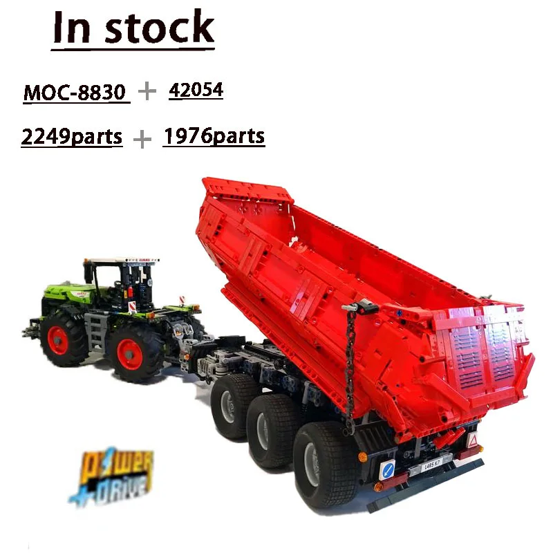MOC-8830 Agricultural Cargo Transport Dump Truck Set Combination Building Blocks Model MOC Creative Boys Kids Birthday Toy Gifts