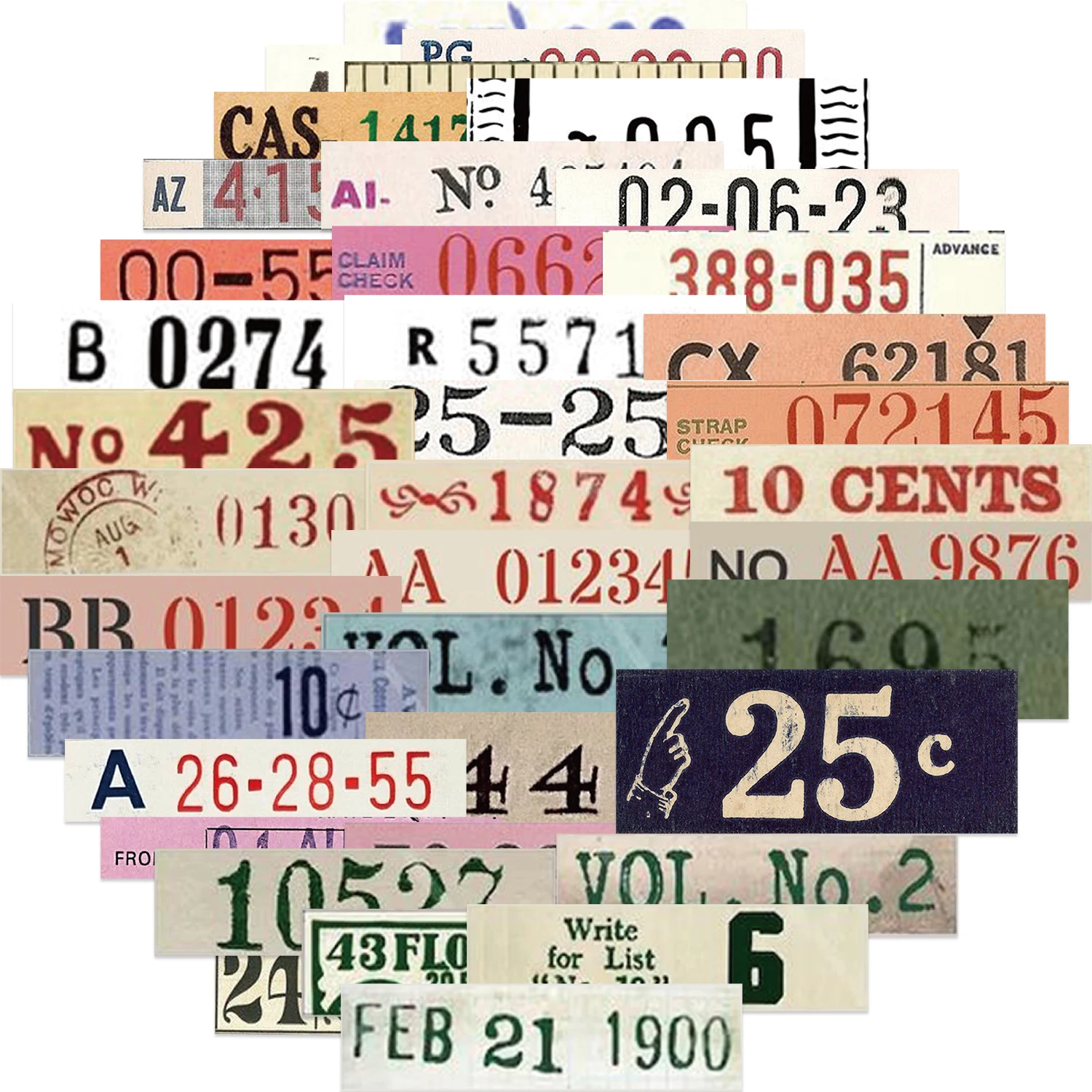 50PCS Retro Digital Stickers DIY Diary Laptop Luggage Skateboard Graffiti Decals Fun Classic Toys