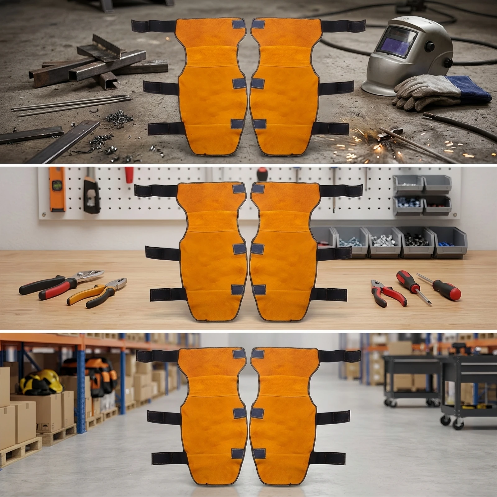 Metalworking Leg Guards Enveloping Metalworking Spats for Welders, Metal Fabrication, Workshops