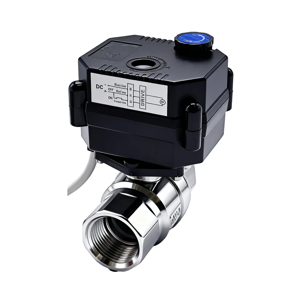 Válvula atuadora elétrica 2 vias 24 volts ac 220 ss304 válvula de esfera motorizada com três braçadeiras válvula de esfera elétrica de 3 vias