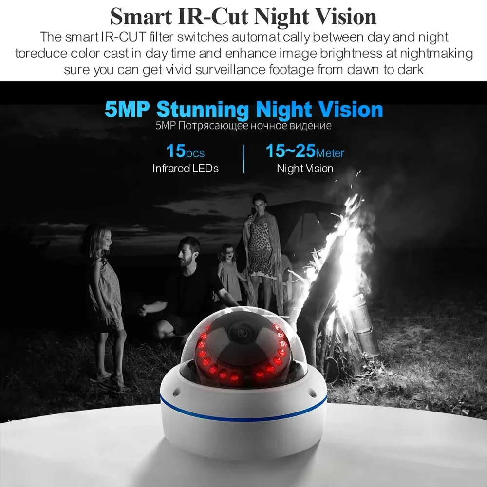 Techage Ultra HD 5MP 4MP POE IP-POE p2p2