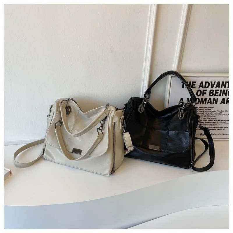 

Chic And Elegant Leather Tote Bag For Ladies By Luxury Brand Famous Designer Women's Handbag Shoulder Bag