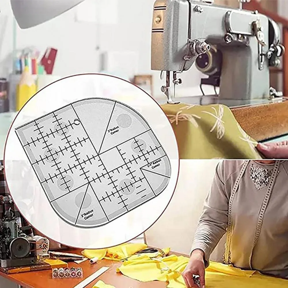 Acrylic Curved Corner Cutter Ruler Multifunction With Round Edge Sewing Quilt Ruler DIY Sewing Supplies Sewing Patchwork Ruler