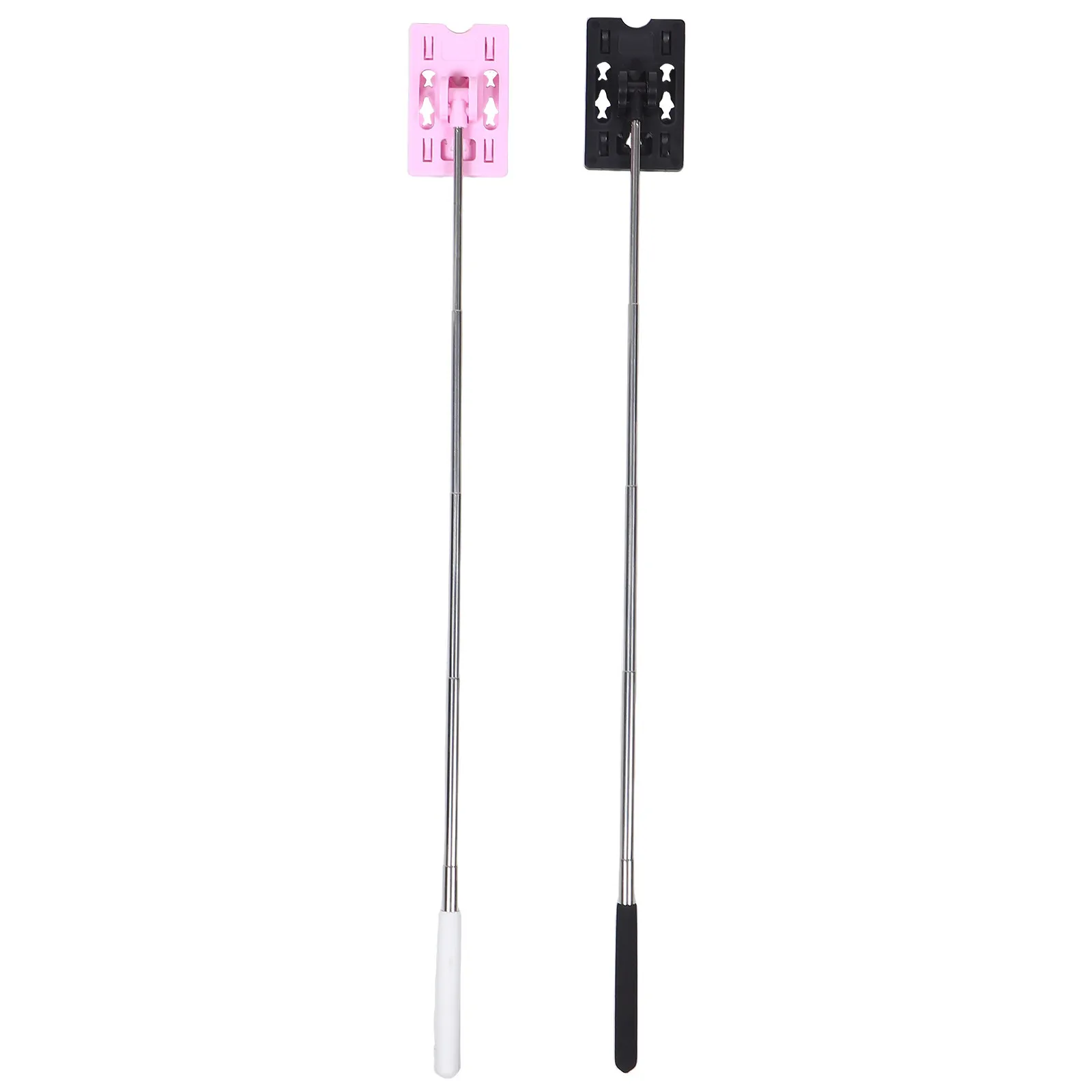 2Pcs Telescopic Card Holder Stick Pink Black Stainless Steel Parking Card Reacher Grabber for Contactless Toll